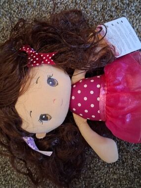 (BUNDLE) Plush Polka Dot Pink Girl Doll with Tulle Skirt